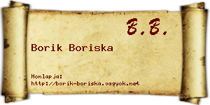 Borik Boriska névjegykártya